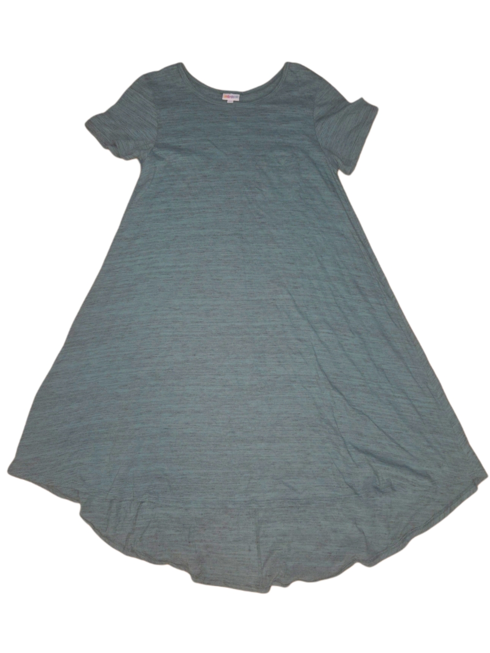 LuLaRoe Carly Swing Hi Lo Dress Heathered Bluish Green Size M - With Pocket